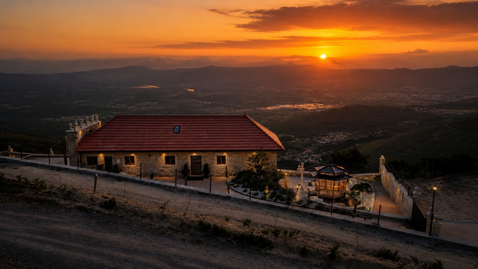 Fagundes Garden Village ao pôr do sol